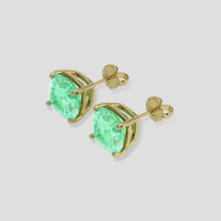 <span>7.71</span>&nbsp;<span class="tooltip-light">Ct.Tw.<span class="tooltiptext">Total Carat Weight</span></span> Emerald Earrings, 18K Yellow Gold 3