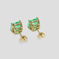<span>7.71</span>&nbsp;<span class="tooltip-light">Ct.Tw.<span class="tooltiptext">Total Carat Weight</span></span> Emerald Earrings, 18K Yellow Gold 4