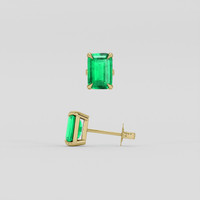 <span>1.17</span> <span class="tooltip-light">Ct.Tw.<span class="tooltiptext">Total Carat Weight</span></span> Emerald Earrings, 18K Yellow Gold 2