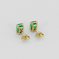 <span>1.17</span>&nbsp;<span class="tooltip-light">Ct.Tw.<span class="tooltiptext">Total Carat Weight</span></span> Emerald Earrings, 18K Yellow Gold 4