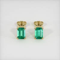 1.23 Ct.Tw. Emerald Earrings, 18K Yellow Gold 1