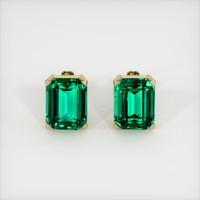 7.23 Ct.Tw. Emerald Earrings, 18K Yellow Gold 1