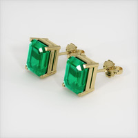 7.23 Ct.Tw. Emerald Earrings, 18K Yellow Gold 2