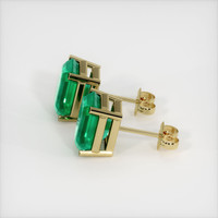 <span>3.81</span>&nbsp;<span class="tooltip-light">Ct.Tw.<span class="tooltiptext">Total Carat Weight</span></span> Emerald Earrings, 18K Yellow Gold 3