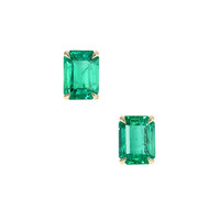 2.80 Ct.Tw. Emerald Earrings, 18K Yellow Gold 1