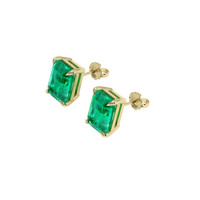 <span>2.80</span>&nbsp;<span class="tooltip-light">Ct.Tw.<span class="tooltiptext">Total Carat Weight</span></span> Emerald Earrings, 18K Yellow Gold 3