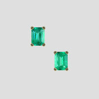 <span>1.57</span>&nbsp;<span class="tooltip-light">Ct.Tw.<span class="tooltiptext">Total Carat Weight</span></span> Emerald Earrings, 18K Yellow Gold 1