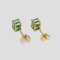 <span>1.57</span>&nbsp;<span class="tooltip-light">Ct.Tw.<span class="tooltiptext">Total Carat Weight</span></span> Emerald Earrings, 18K Yellow Gold 4