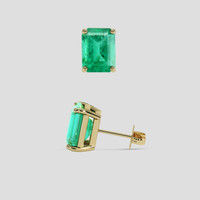 <span>3.33</span> <span class="tooltip-light">Ct.Tw.<span class="tooltiptext">Total Carat Weight</span></span> Emerald Earrings, 18K Yellow Gold 2