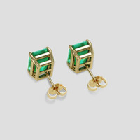 <span>3.33</span>&nbsp;<span class="tooltip-light">Ct.Tw.<span class="tooltiptext">Total Carat Weight</span></span> Emerald Earrings, 18K Yellow Gold 4