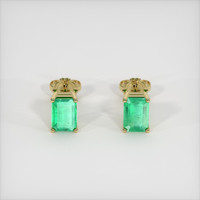 <span>0.85</span>&nbsp;<span class="tooltip-light">Ct.Tw.<span class="tooltiptext">Total Carat Weight</span></span> Emerald Earrings, 18K Yellow Gold 1