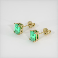 <span>0.85</span>&nbsp;<span class="tooltip-light">Ct.Tw.<span class="tooltiptext">Total Carat Weight</span></span> Emerald Earrings, 18K Yellow Gold 2