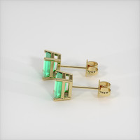 <span>0.85</span>&nbsp;<span class="tooltip-light">Ct.Tw.<span class="tooltiptext">Total Carat Weight</span></span> Emerald Earrings, 18K Yellow Gold 3