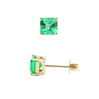 2.94 Ct.Tw. Emerald Earrings, 18K Yellow Gold 2