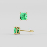 <span>1.17</span>&nbsp;<span class="tooltip-light">Ct.Tw.<span class="tooltiptext">Total Carat Weight</span></span> Emerald Earrings, 18K Yellow Gold 2