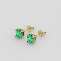 <span>1.17</span>&nbsp;<span class="tooltip-light">Ct.Tw.<span class="tooltiptext">Total Carat Weight</span></span> Emerald Earrings, 18K Yellow Gold 3