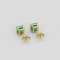 <span>1.17</span> <span class="tooltip-light">Ct.Tw.<span class="tooltiptext">Total Carat Weight</span></span> Emerald Earrings, 18K Yellow Gold 4