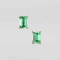 <span>1.25</span>&nbsp;<span class="tooltip-light">Ct.Tw.<span class="tooltiptext">Total Carat Weight</span></span> Emerald Earrings, 18K Yellow Gold 1