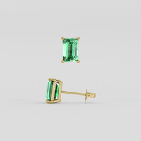 <span>1.25</span>&nbsp;<span class="tooltip-light">Ct.Tw.<span class="tooltiptext">Total Carat Weight</span></span> Emerald Earrings, 18K Yellow Gold 2