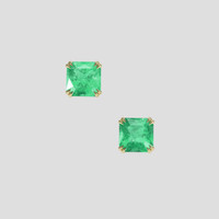<span>1.73</span>&nbsp;<span class="tooltip-light">Ct.Tw.<span class="tooltiptext">Total Carat Weight</span></span> Emerald Earrings, 18K Yellow Gold 1