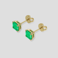 <span>1.73</span> <span class="tooltip-light">Ct.Tw.<span class="tooltiptext">Total Carat Weight</span></span> Emerald Earrings, 18K Yellow Gold 3