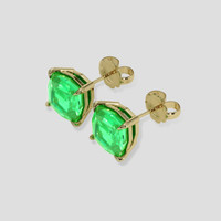 <span>6.20</span>&nbsp;<span class="tooltip-light">Ct.Tw.<span class="tooltiptext">Total Carat Weight</span></span> Emerald Earrings, 18K Yellow Gold 3