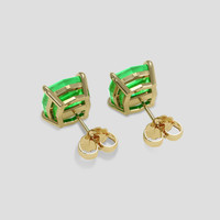 <span>6.20</span>&nbsp;<span class="tooltip-light">Ct.Tw.<span class="tooltiptext">Total Carat Weight</span></span> Emerald Earrings, 18K Yellow Gold 4