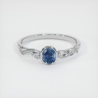 0.62 Ct. Greenish Blue Sapphire Ring, Platinum 950 1