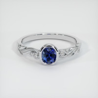 0.67 Ct. Blue Sapphire Ring, Platinum 950 1