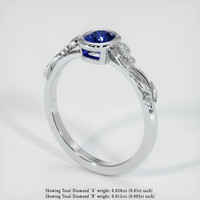 0.67 Ct. Blue Sapphire Ring, Platinum 950 2