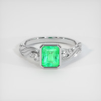 1.45 Ct. Emerald Ring, Platinum 950 1