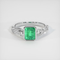 1.37 Ct. Emerald Ring, Platinum 950 1