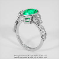 3.74 Ct. Emerald Ring, Platinum 950 2