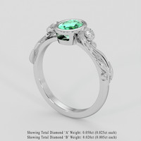 0.79 Ct. Emerald Ring, Platinum 950 2