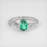 0.84 Ct. Emerald Ring, Platinum 950 1