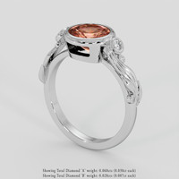 1.47 Ct. Brownish Orange Zircon Ring, Platinum 950 2