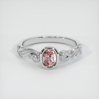 0.64 Ct. Padparadscha Sapphire Ring, Platinum 950 1