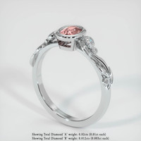 0.64 Ct. Padparadscha Sapphire Ring, Platinum 950 2