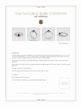 Ruby Ring 0.48 Ct., Platinum 950 Appraisal