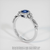 0.76 Ct. Bi Color Sapphire Ring, Platinum 950 2