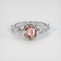 1.53 Ct. Pinkish Brown Sapphire Ring, Platinum 950 1