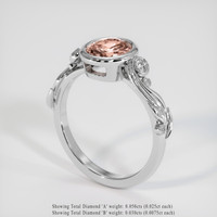 1.53 Ct. Pinkish Brown Sapphire Ring, Platinum 950 2