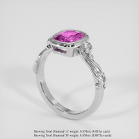 1.94 Ct. Purplish Pink Sapphire Ring, Platinum 950 2