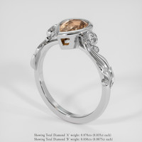 1.38 Ct. Padparadscha Sapphire Ring, Platinum 950 2