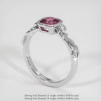 0.99 Ct. Purplish Pink Sapphire Ring, Platinum 950 2