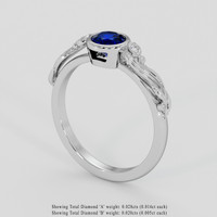 0.82 Ct. Blue Sapphire Ring, Platinum 950 2