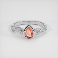 1.17 Ct. Padparadscha Sapphire Ring, Platinum 950 1