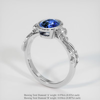 2.01 Ct. Bi Color Sapphire Ring, Platinum 950 2