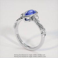 1.24 Ct. Blue Sapphire Ring, Platinum 950 2