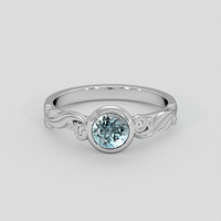 1.23 Ct. Bluish Green Sapphire Ring, Platinum 950 1